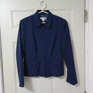 Lena Gabrielle Women's Size 6 ziper Blazer for work Navy